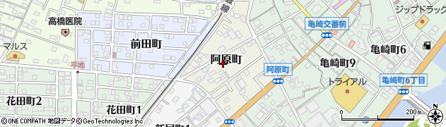 愛知県半田市阿原町周辺の地図
