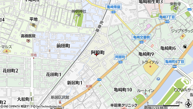 〒475-0031 愛知県半田市阿原町の地図