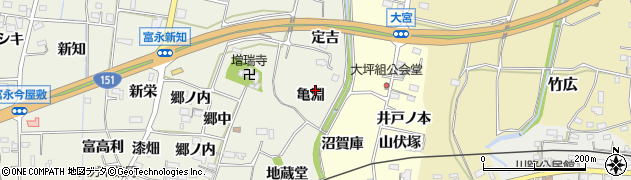愛知県新城市富永（亀淵）周辺の地図