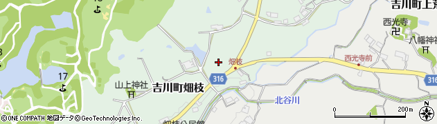 兵庫県三木市吉川町畑枝周辺の地図