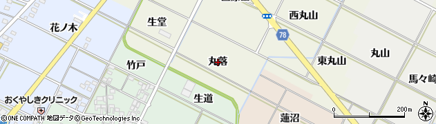 愛知県岡崎市土井町（丸落）周辺の地図