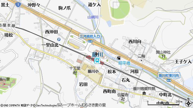 〒444-3523 愛知県岡崎市藤川町の地図