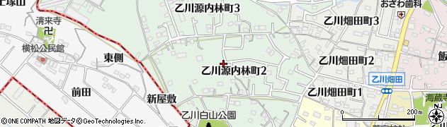 愛知県半田市乙川源内林町周辺の地図