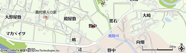 愛知県岡崎市牧平町野中周辺の地図