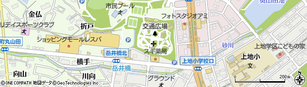 愛知県岡崎市若松町（芋田）周辺の地図
