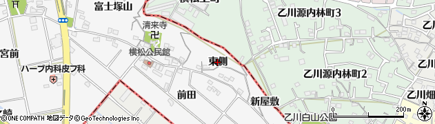 愛知県阿久比町（知多郡）横松（東側）周辺の地図