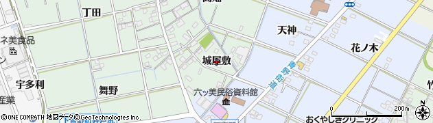 愛知県岡崎市上青野町（城屋敷）周辺の地図