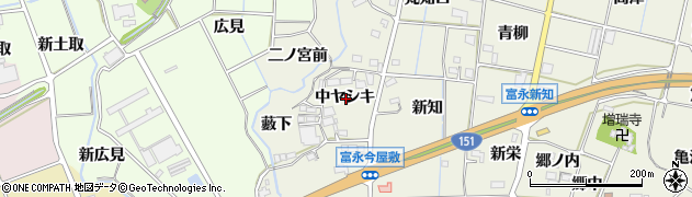 愛知県新城市富永中ヤシキ周辺の地図