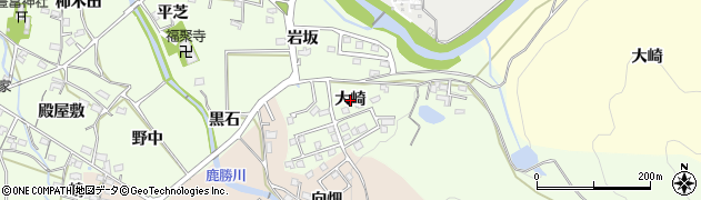 愛知県岡崎市牧平町大崎周辺の地図