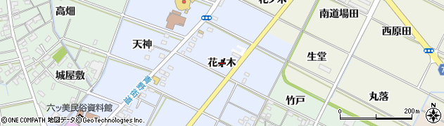 愛知県岡崎市下青野町（花ノ木）周辺の地図