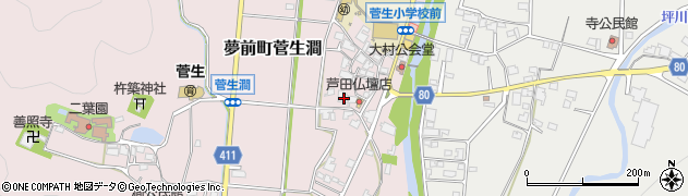 兵庫県姫路市夢前町菅生澗763周辺の地図