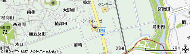 愛知県阿久比町（知多郡）植大（野崎）周辺の地図