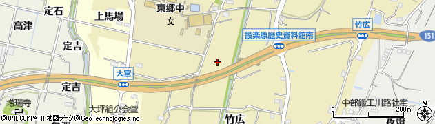 愛知県新城市竹広（乗久根）周辺の地図