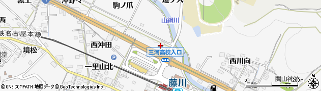 愛知県岡崎市藤川町（東沖田）周辺の地図