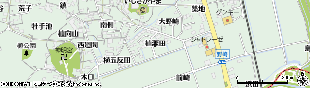 愛知県阿久比町（知多郡）植大（植深田）周辺の地図