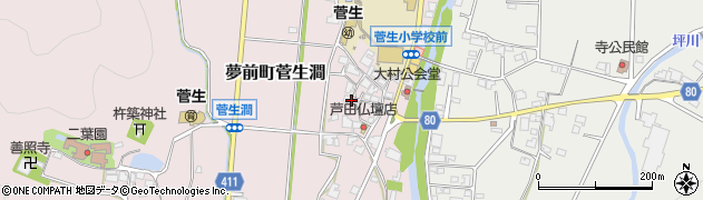 兵庫県姫路市夢前町菅生澗760周辺の地図