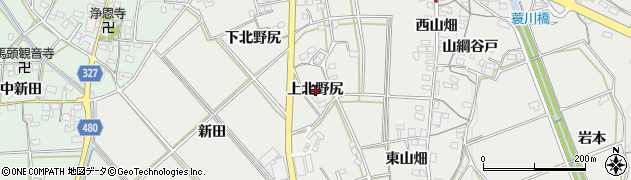 愛知県岡崎市竜泉寺町（上北野尻）周辺の地図