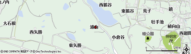 愛知県阿久比町（知多郡）植大（浦山）周辺の地図