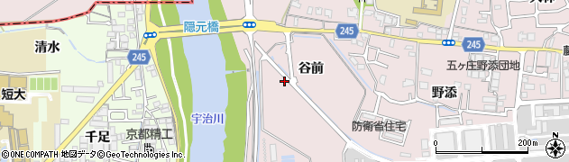 京都府宇治市五ケ庄谷前周辺の地図