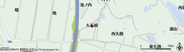 愛知県知多郡阿久比町植大大石根周辺の地図