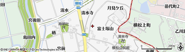 愛知県阿久比町（知多郡）横松（西側）周辺の地図