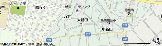 愛知県岡崎市美合町（大新田）周辺の地図