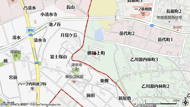 〒475-0076 愛知県半田市横松上町の地図