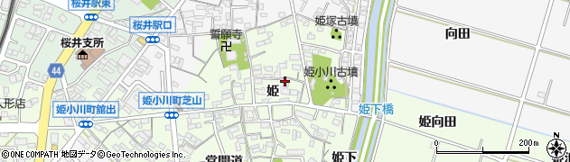 愛知県安城市姫小川町姫74周辺の地図