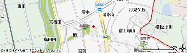 愛知県阿久比町（知多郡）横松（西之海道）周辺の地図