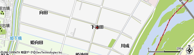 愛知県安城市東町（下池田）周辺の地図
