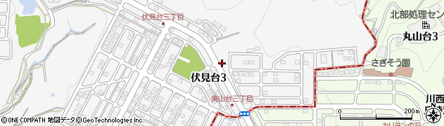 兵庫県猪名川町（川辺郡）伏見台周辺の地図