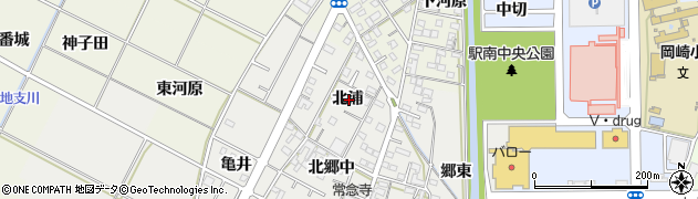 愛知県岡崎市野畑町北浦周辺の地図