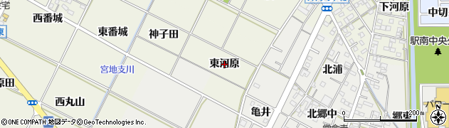 愛知県岡崎市土井町（東河原）周辺の地図