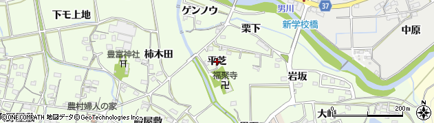 愛知県岡崎市牧平町（平芝）周辺の地図