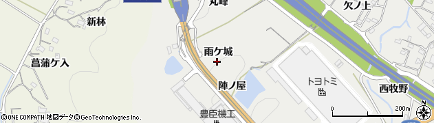 愛知県岡崎市樫山町儀入周辺の地図