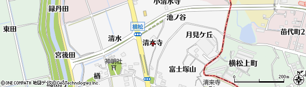 愛知県知多郡阿久比町横松清水寺周辺の地図