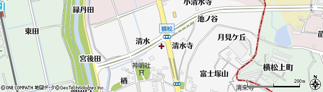 愛知県阿久比町（知多郡）横松（清水）周辺の地図