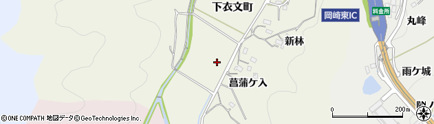 愛知県岡崎市下衣文町（一反田）周辺の地図