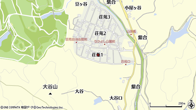〒666-0238 兵庫県川辺郡猪名川町荘苑の地図