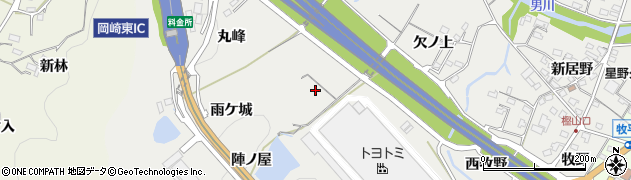 愛知県岡崎市樫山町（笹金）周辺の地図