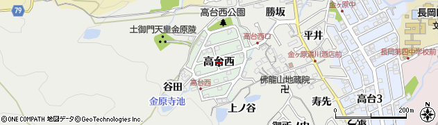 京都府長岡京市高台西周辺の地図