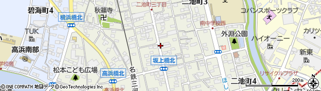 愛知県高浜市二池町周辺の地図