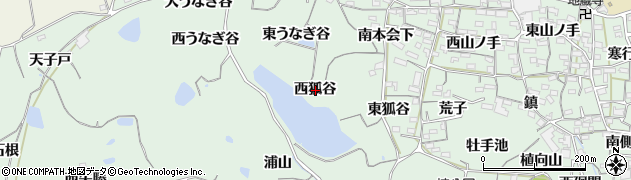 愛知県知多郡阿久比町植大西狐谷周辺の地図