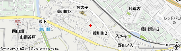 愛知県岡崎市蓑川町（丸山越）周辺の地図