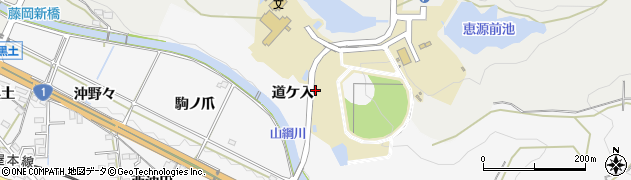 愛知県岡崎市藤川町（道ケ入）周辺の地図