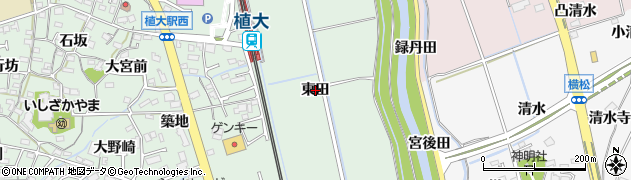 愛知県阿久比町（知多郡）植大（東田）周辺の地図