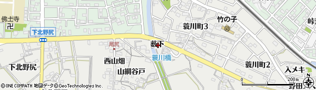 愛知県岡崎市蓑川町（薮下）周辺の地図