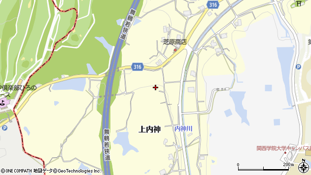 〒669-1338 兵庫県三田市上内神の地図
