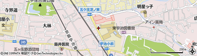 京都府宇治市五ケ庄（芝ノ東）周辺の地図