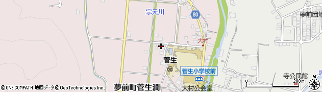 兵庫県姫路市夢前町菅生澗835周辺の地図